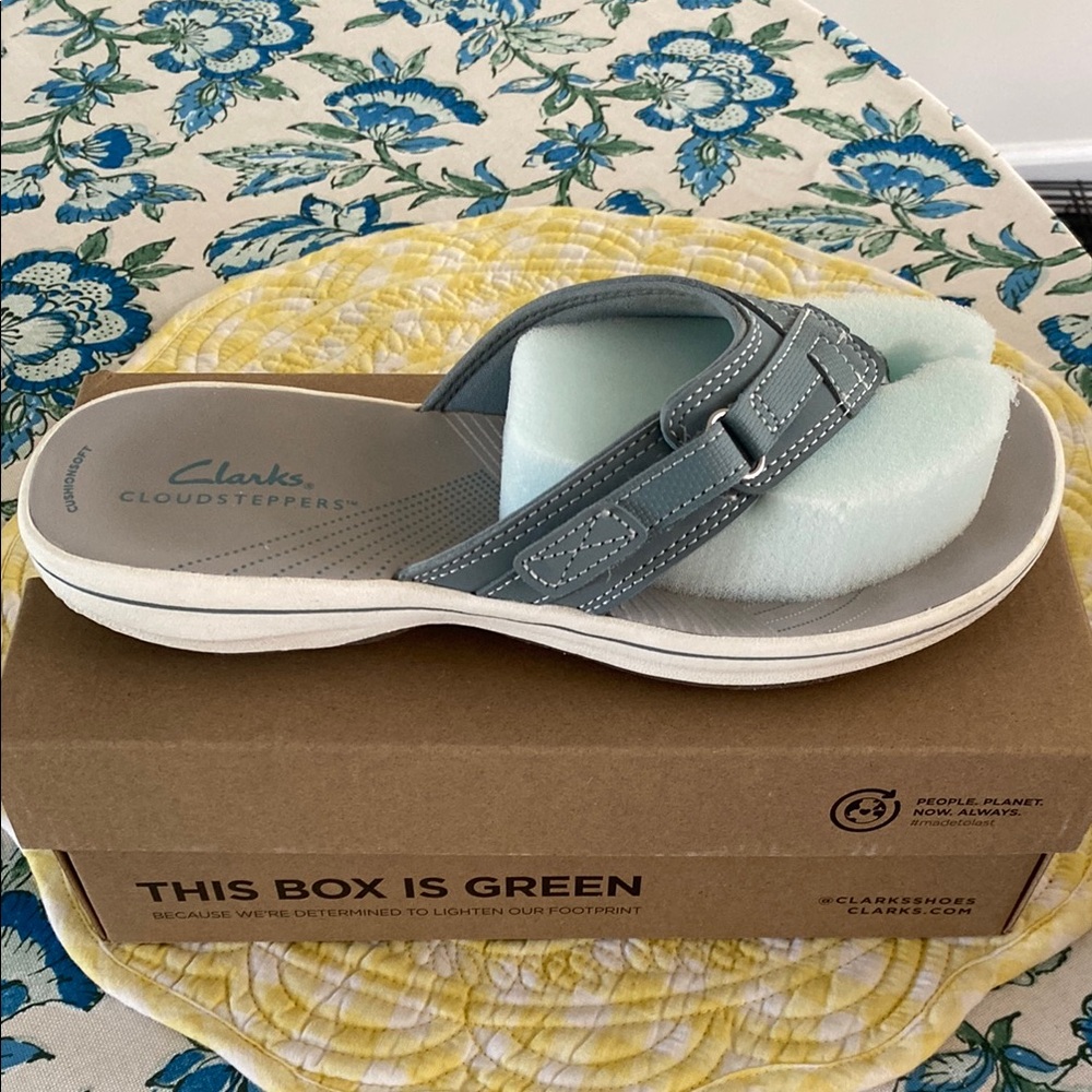 Clarks Cloudsteppers Blue Slide Sandals